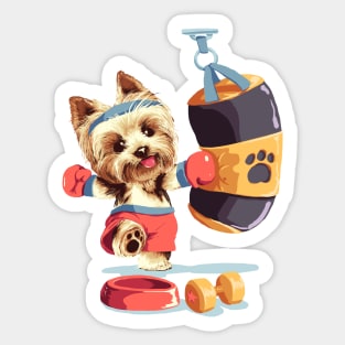 Yorkshire Terrier Boxing Sticker